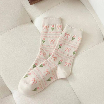 Tulip Pattern Socks