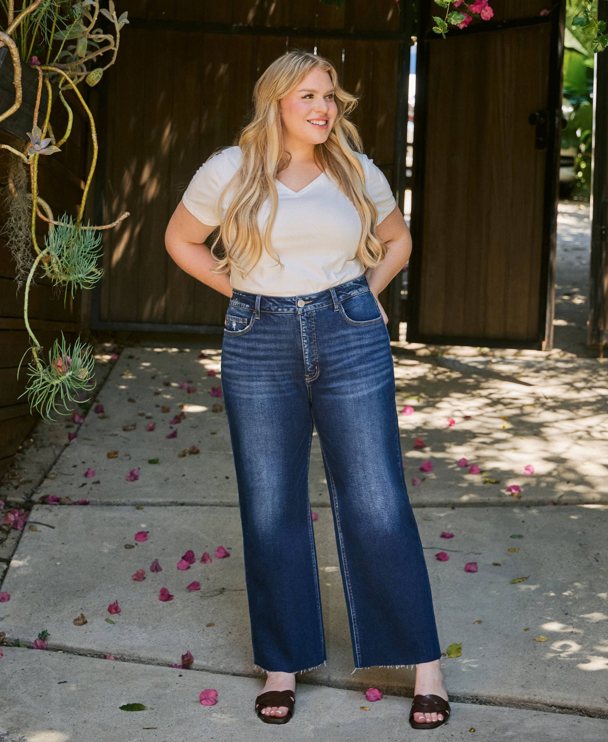 Curvy Lovervet Tummy Control Super High Rise Wide Leg Jean