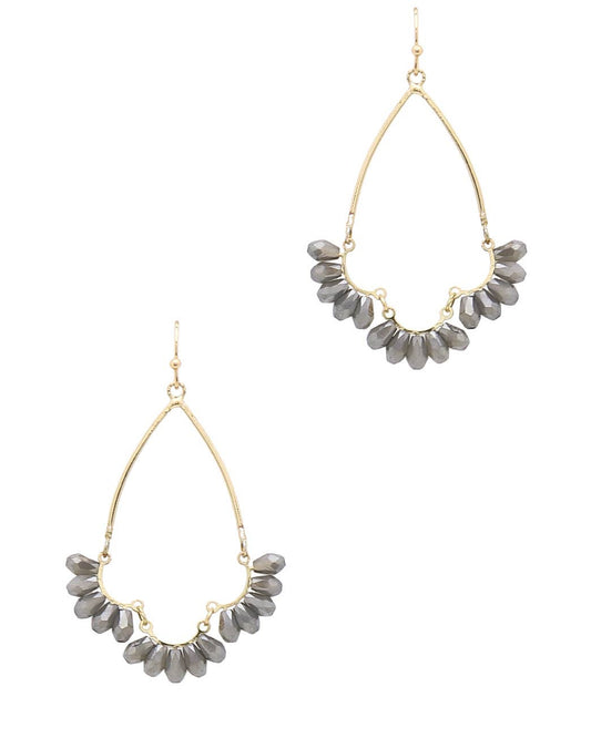 Opal Gold Gray Earrings