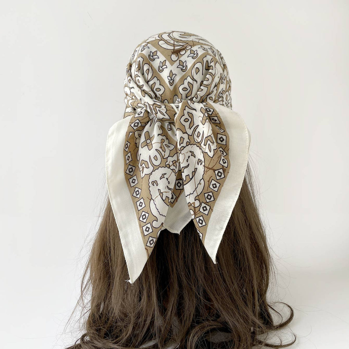Vintage Floral Print Bandana Head Scarf