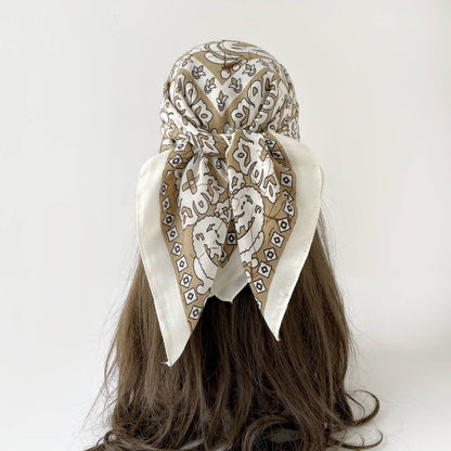 Vintage Floral Print Bandana Head Scarf