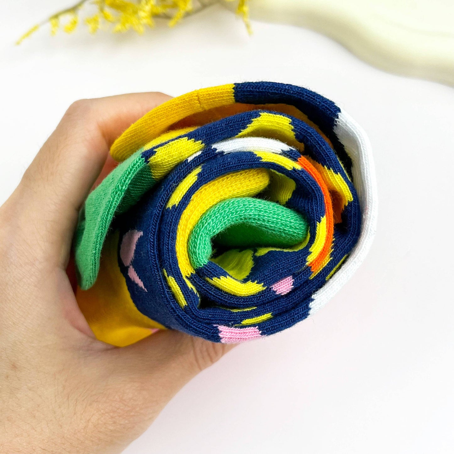 AB-Sided Oil Painting Lemon Creative Crew Socks