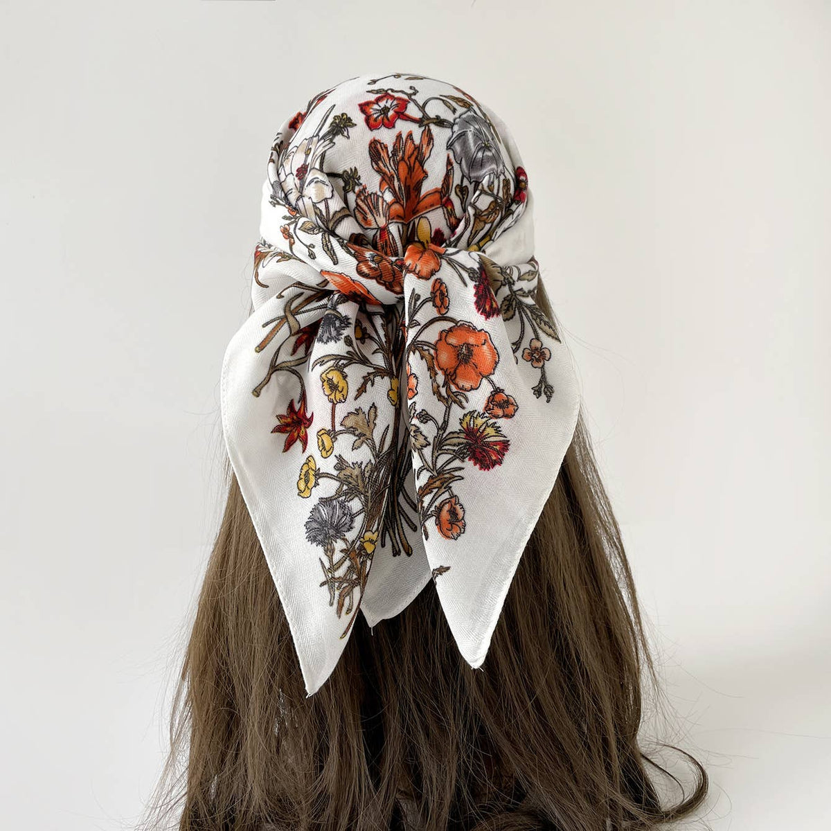 Vintage Floral Print Bandana Head Scarf