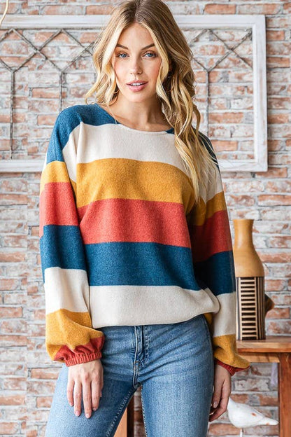 Autumn Multi Colored Stripe Pullover