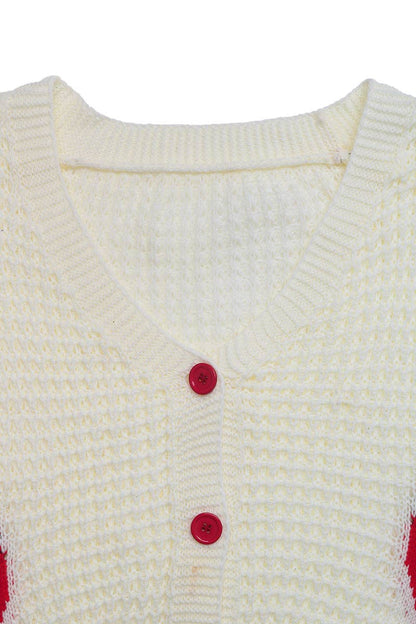 Strawberry Pattern Loose Knit Cardigan