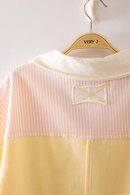 Oversized Collared Butter Yellow Top