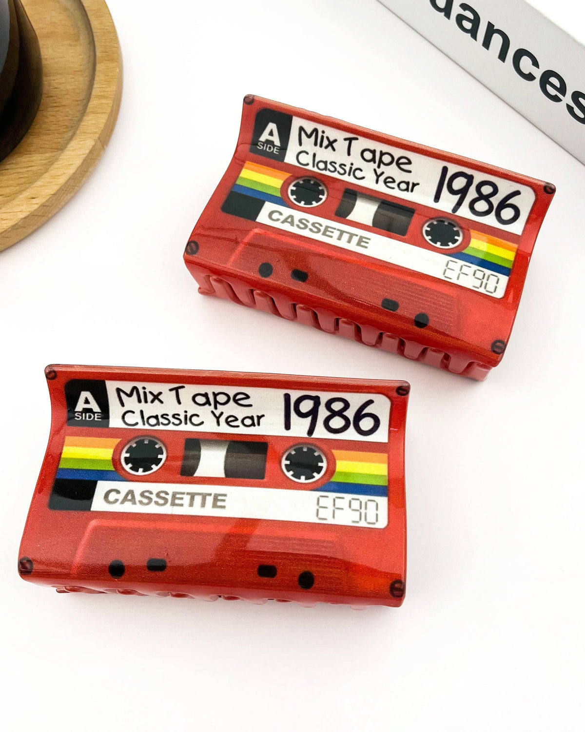 Red Cassette Tape Hair Claw Clip