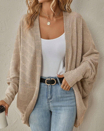 Oversized Open Front Ribbed Cardigan
