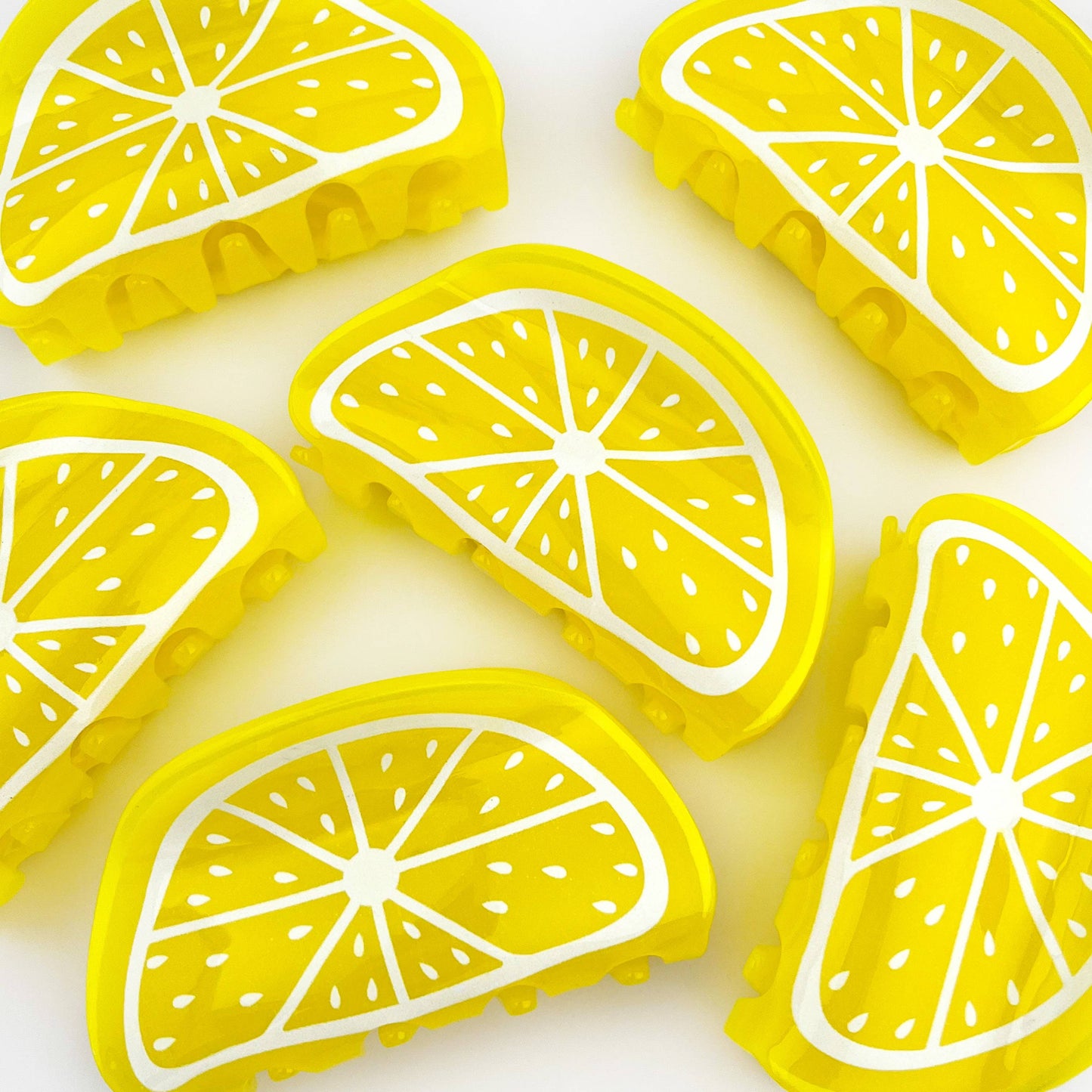 Vibrant Yellow Lemon Fruit Hair Claw Clip