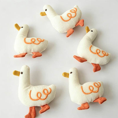 Playful Embroidery Duck Brooch