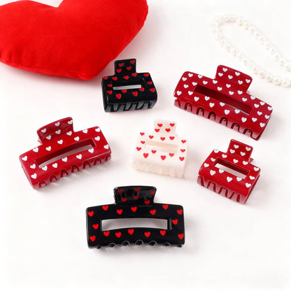 Valentine's Heart Print Romantic Hair Claw Clip