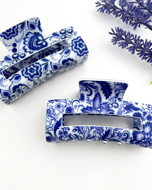 Blue & White Hair Claw