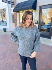 Charcoal Cable Drop Shoulder Sweater