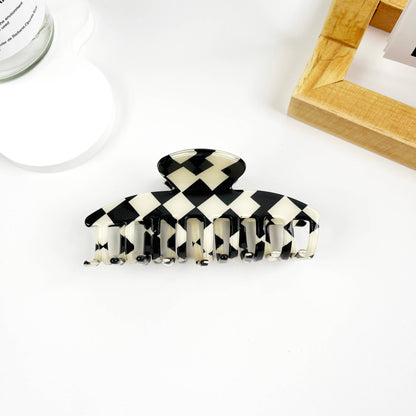 Black and White Check Hair Clip