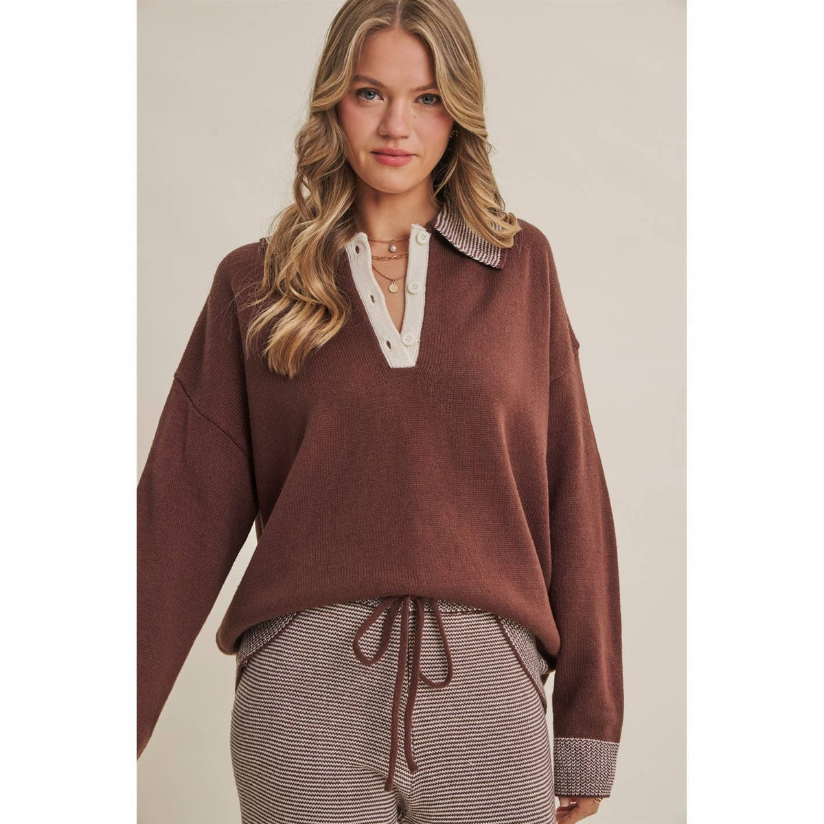 Cozy Cabin Pinstripe Henley