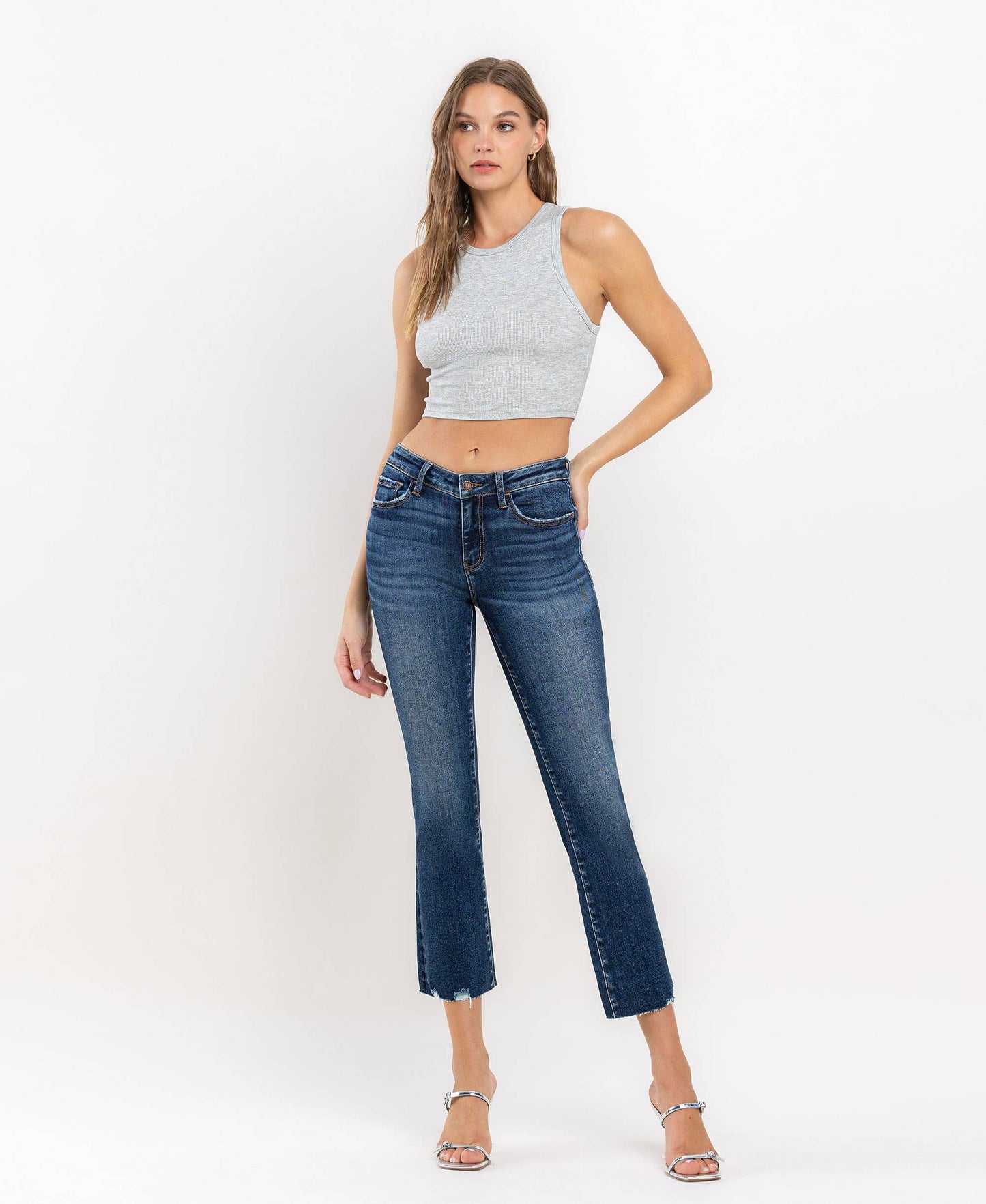Lovervet Mid Rise Crop Mini Bootcut Jean