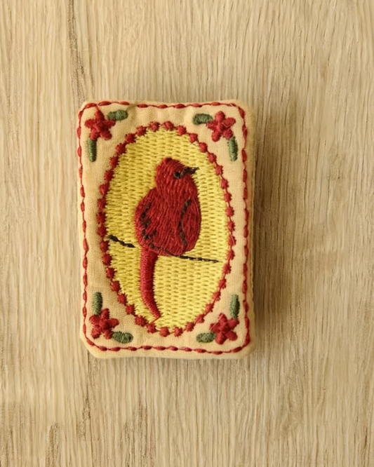 Embroidered Pastoral Brooch