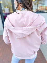 Dusty Pink Hooded Light Jacket