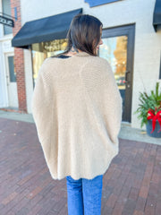 Taupe Mohair Open Cardigan