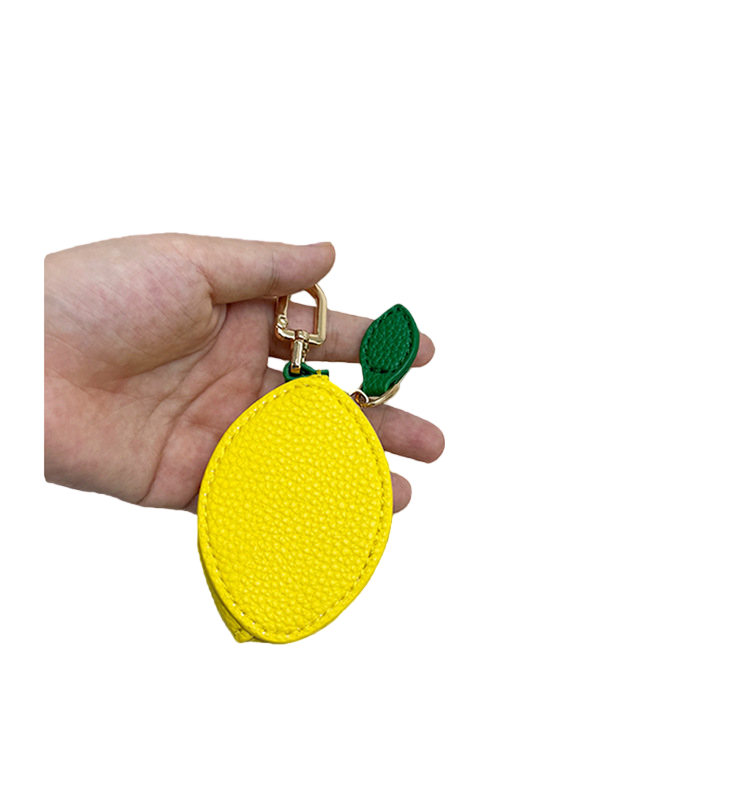 Leather Fruit-Shaped Mini Coin Pouch – Zipper Wallet Bag Charm