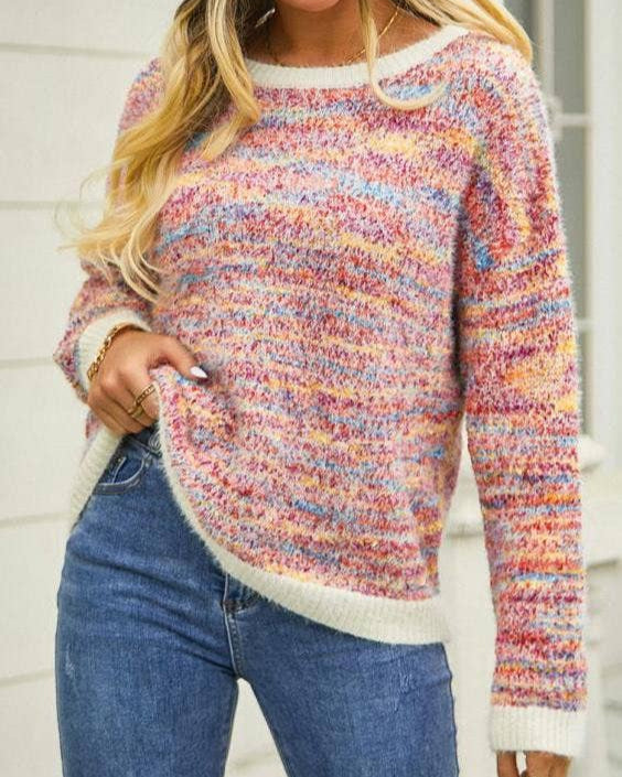 Multi Color Textured Sweater