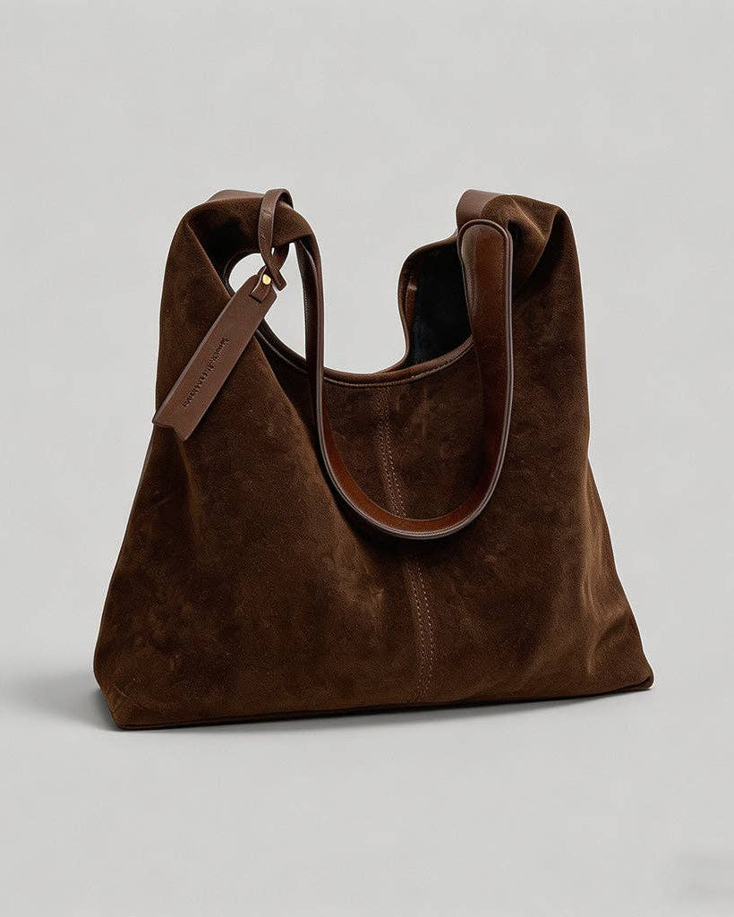 Vintage Suede Hobo Shoulder Bag