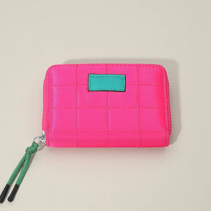 Bright Quilted Zip Around Wallet