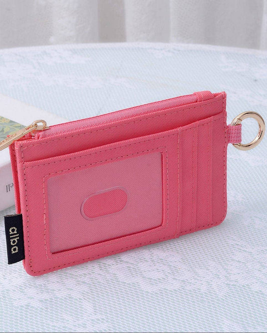 "Alyssa" Canvas Cardholder/Wallet With Keyring