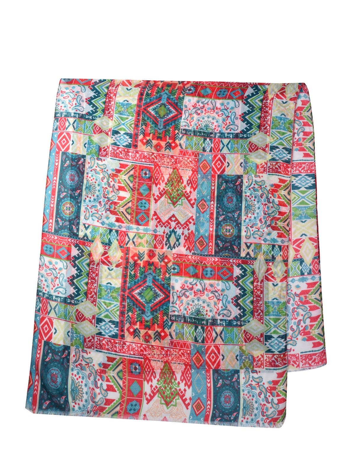 Boho Patchwork Print Scarf