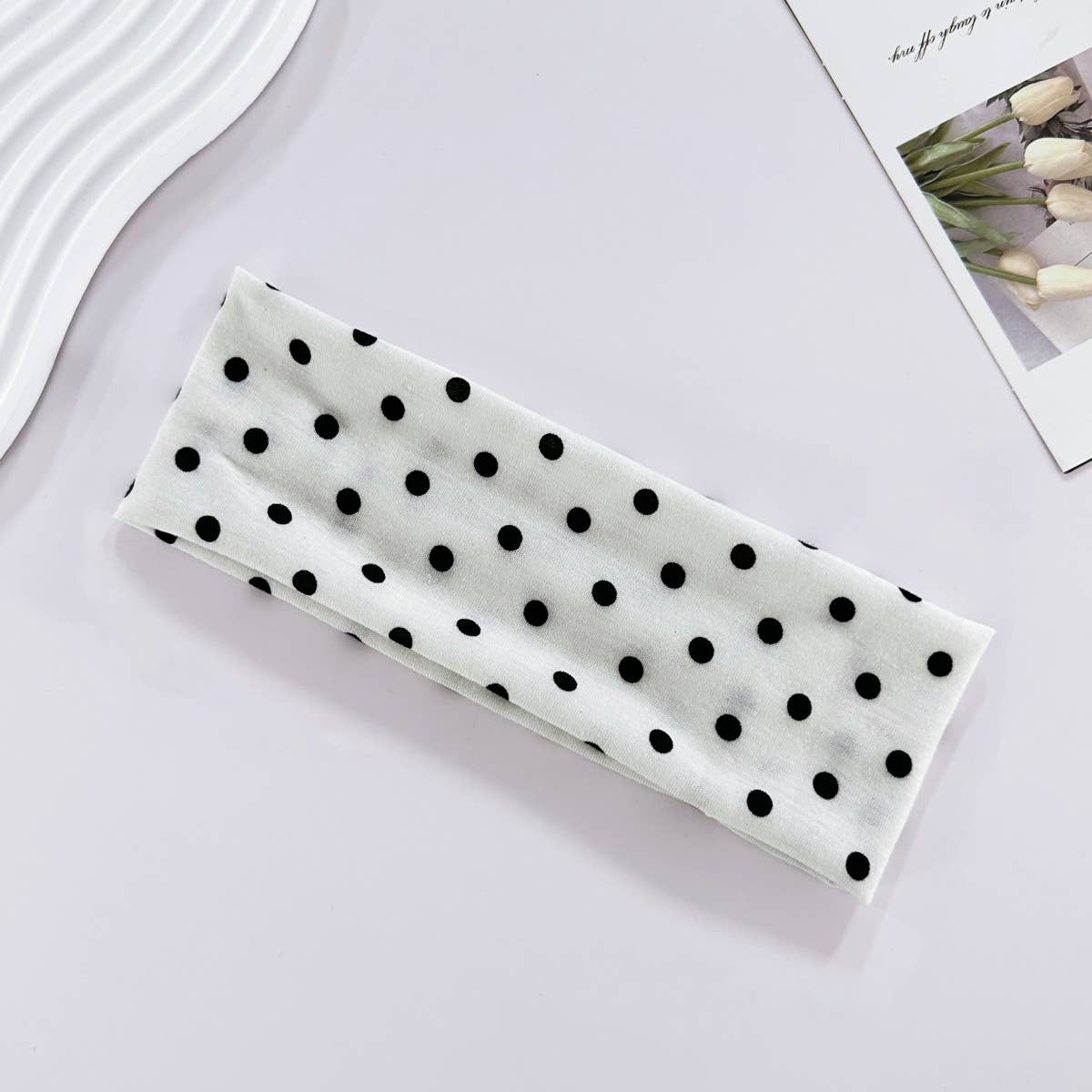 Fashion Polka Dot Sports Makeup Elastic Headband