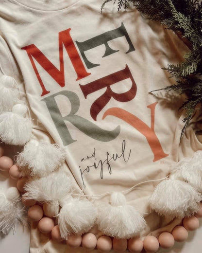 Merry + Joyful Christmas Graphic Tee