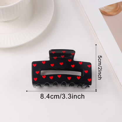 Valentine's Heart Print Romantic Hair Claw Clip