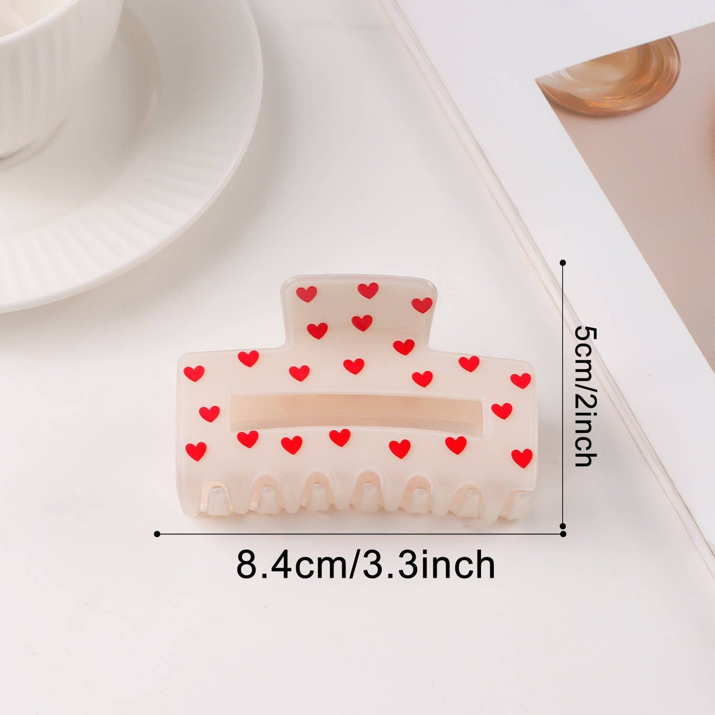 Valentine's Heart Print Romantic Hair Claw Clip