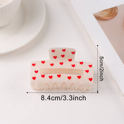 Valentine's Heart Print Romantic Hair Claw Clip