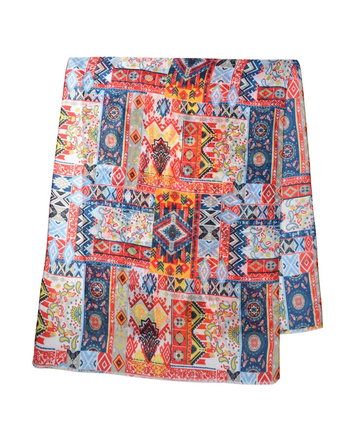 Boho Patchwork Print Scarf
