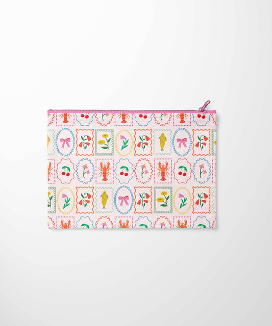 Coastal Vibes  flat zip pouch travel bag