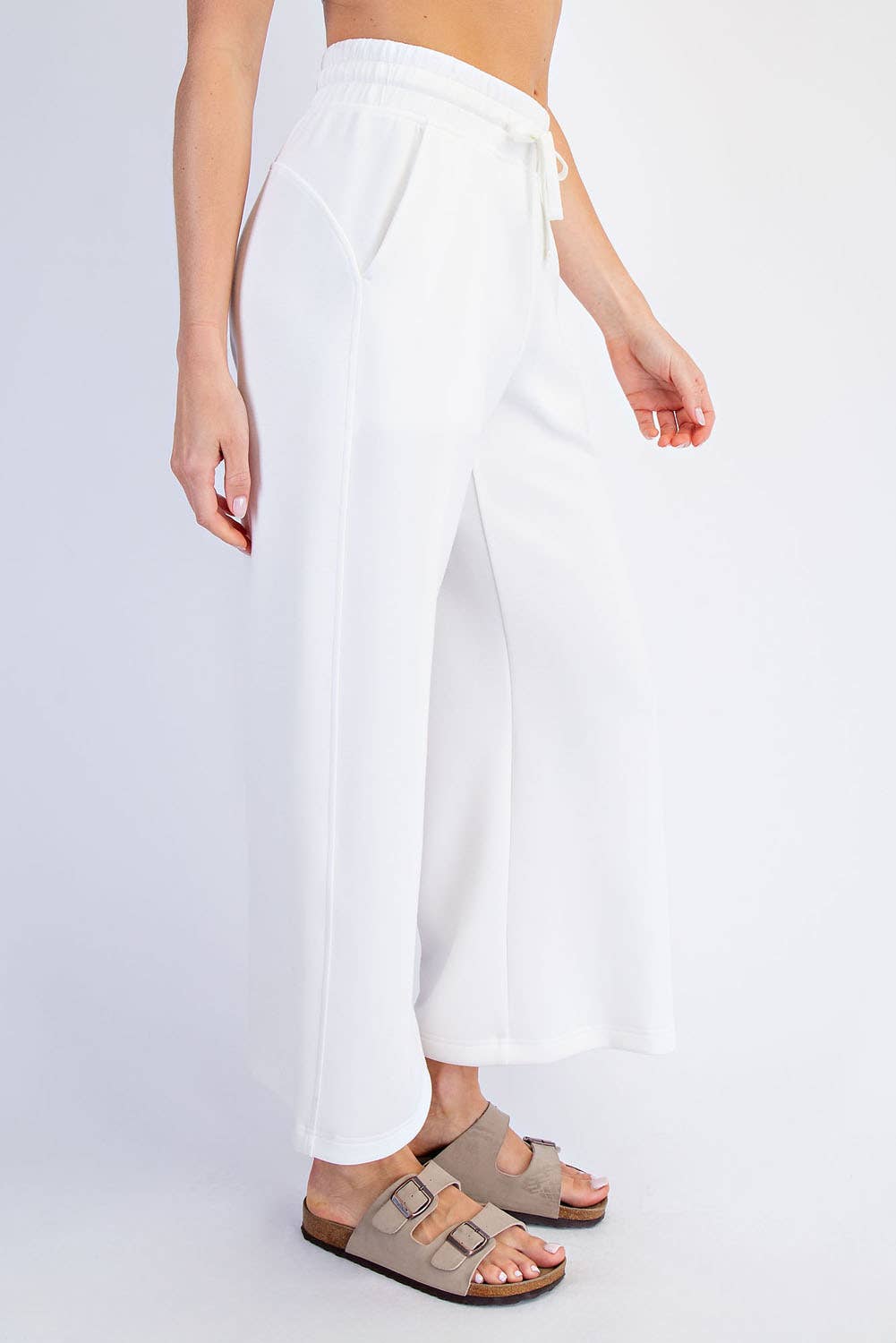 Scuba Cropped Wide Leg Pant