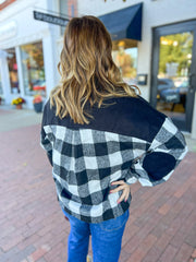 Suede Plaid Cropped Shacket