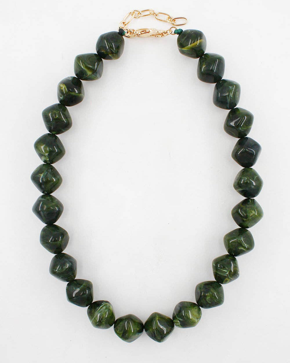 Green Acrylic Stone Chunky Beaded Necklace