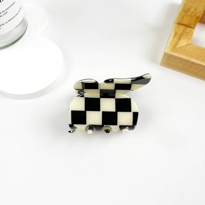 Black and White Check Hair Clip