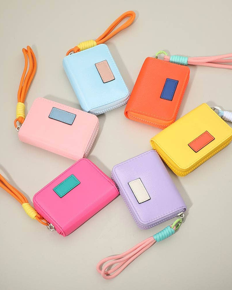 Colorful Zip Around Mini Wallet