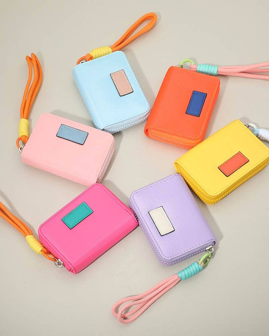 Colorful Zip Around Mini Wallet