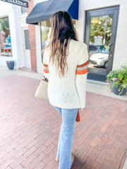 Chevron Multi Stripe Knit Sweater