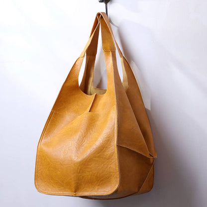 Soft Leather Shoulder Tote Bag