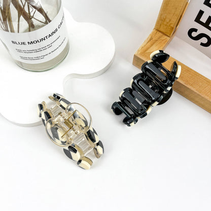 Small Black & White Checkered Hair Clip