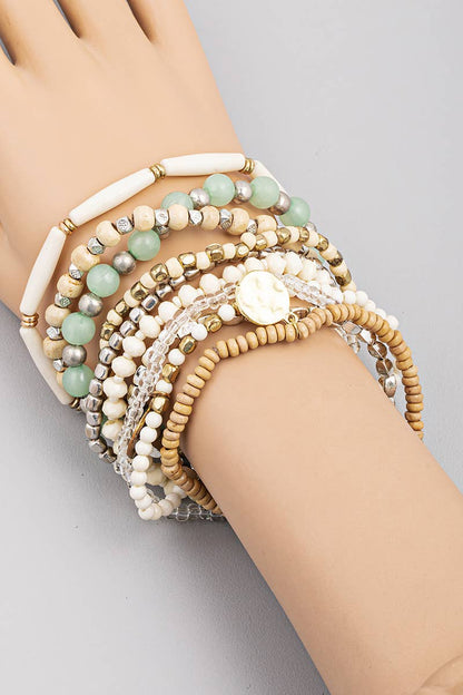 Neutral Bead Stretch Assorted Bracelet Set
