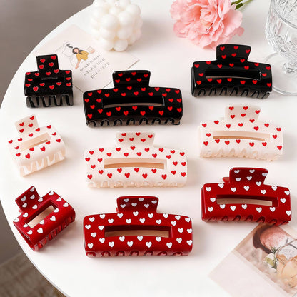 Valentine's Heart Print Romantic Hair Claw Clip