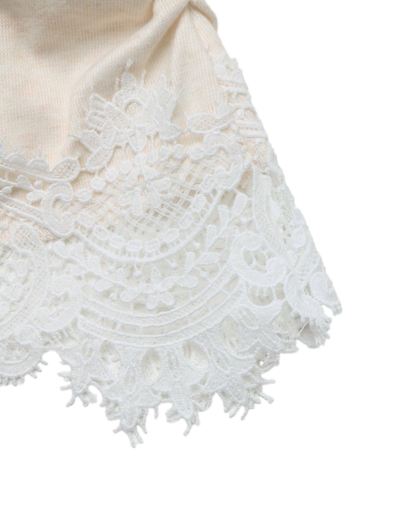 Lace Trim Long Sleeve Top