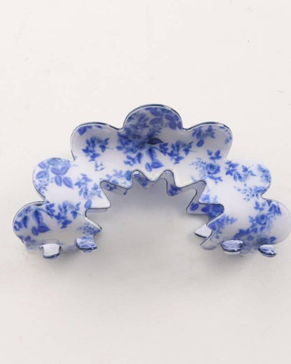 VINTAGE PORCELAIN STYLE HALF MOON HAIR CLAW CLIPS