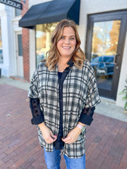Plaid Open Front Cardigan